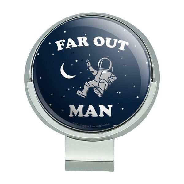 GRAPHICS & MORE Far Out Man Space Astronaut Funny Humor Golf Hat Clip with Magnetic Ball Marker