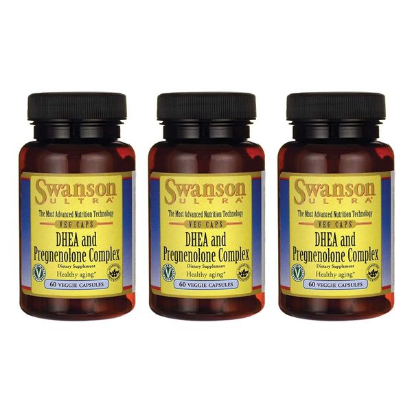 Swanson Dhea and Pregnenolone Complex 60 Veg Capsules (3 Pack)