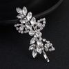 Uongeod Rhinestone Bridal Hair Clips (2PCS) Leaf Wedding Hairpin Bride Pearl Crystal Hair Clip Silver Rhinestone Barrette Elegant Bridal Hair Accessories