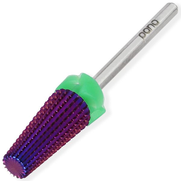 PANA Nail Carbide 5 in 1 Bit - Two Way Rotate use for Both Left and Right Handed - Fast remove Acrylic or Hard Gel - 3/32" Shank - Manicure, Nail Art, Drill Machine (Coarse - C, Purple)