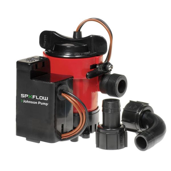 Johnson Pump 05903-00 Cartridge Combo Automatic Submersible Bilge Pump - 12V, 1000 GPH, red