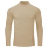 Men's Casual Slim Fit Half Turtleneck Shirts Basic Long Sleeve Undershirt Top Knitted Pullover Khaki M