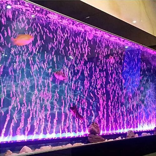 REIRQIE LED Aquarium Lights for Fish Tank,Submersible Fish Tank Light with Air Bubbler Hole Bubble Wall RGB Color Changing Brightness Adjustable Waterproof Remote Control Bubble Tube Light,3W 9inch