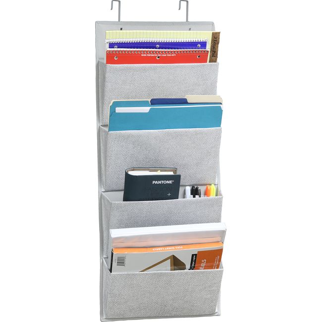 4 Pockets - Wall Mount/Over Door Office Supplies File Document Organizer Holder