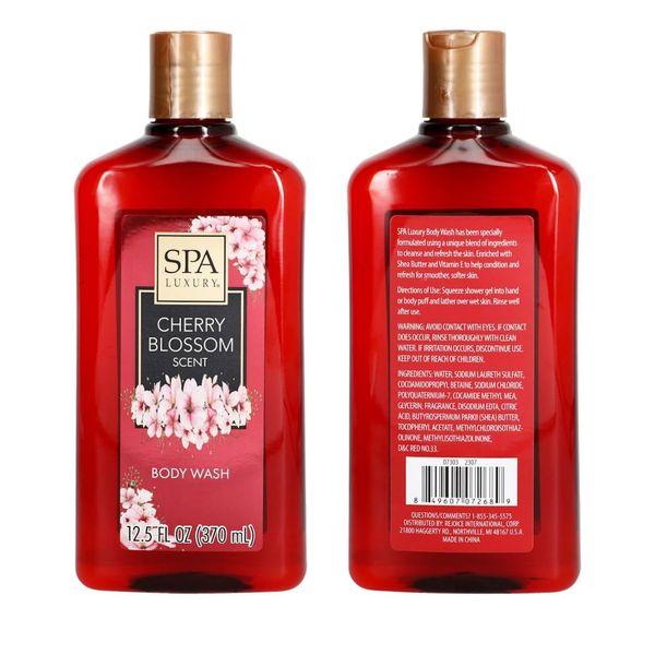 SPA LUXURY Cherry Blossom Scent Body Wash 12.5 oz