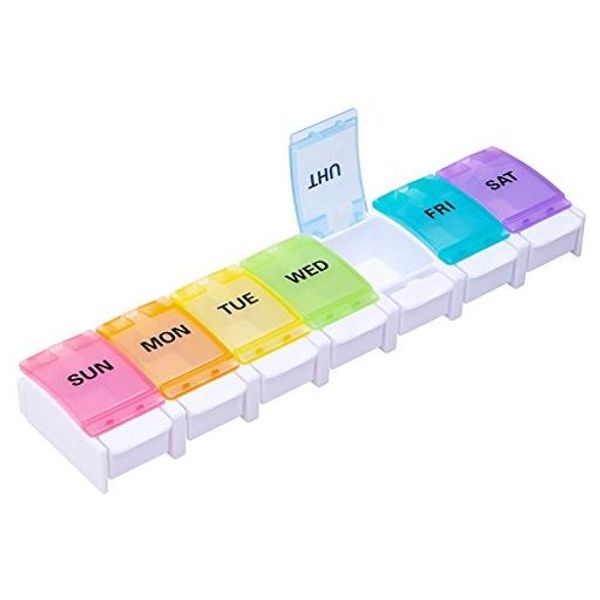 WOWHOUSE Pill Case, Medicine Case, 1 Week, Once a Day, Habit Medicine Box, Medicine Container, Compact Push (Once a Day)