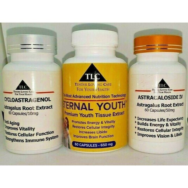 TLC CYCLOASTRAGENOL, ETERNAL YOUTH, ASTRAGALOSIDE IV ANTI AGING SUPERPACK