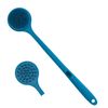 EOT Wellness Bendable Long Handled Silicone Body Brush & Hair Scrubber - Bath Shower Back Brush, Shampoo Hair & Scalp Massager, Back Scrubber for Shower (Blue Sapphire)