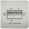 Knightsbridge FLAT PLATE 10A 3 POLE FAN ISOLATOR SWITCH - BRUSHED CHROME FP1100BC