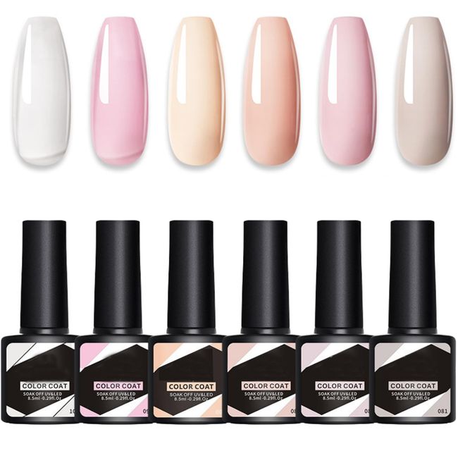 Gel Nail Polishes 6 Colors Nude Pink Gel Polish Set Soak off UV/LED Gel Nail Polish Long Lasting Gel Varnish Manicure Gift For Woman