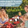 120Pack Red Plastic Plates 9" Disposable Round Plates Microwave-safe for Parties