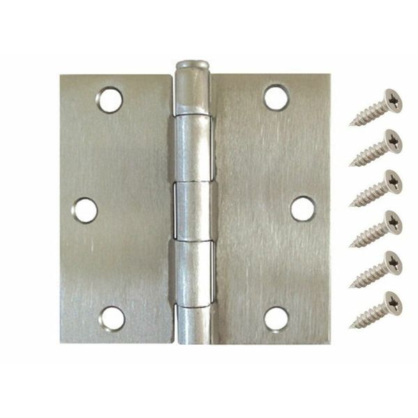 30 Pack 3.5" Satin Nickel Interior Door Hinges with Square Corner Hinges
