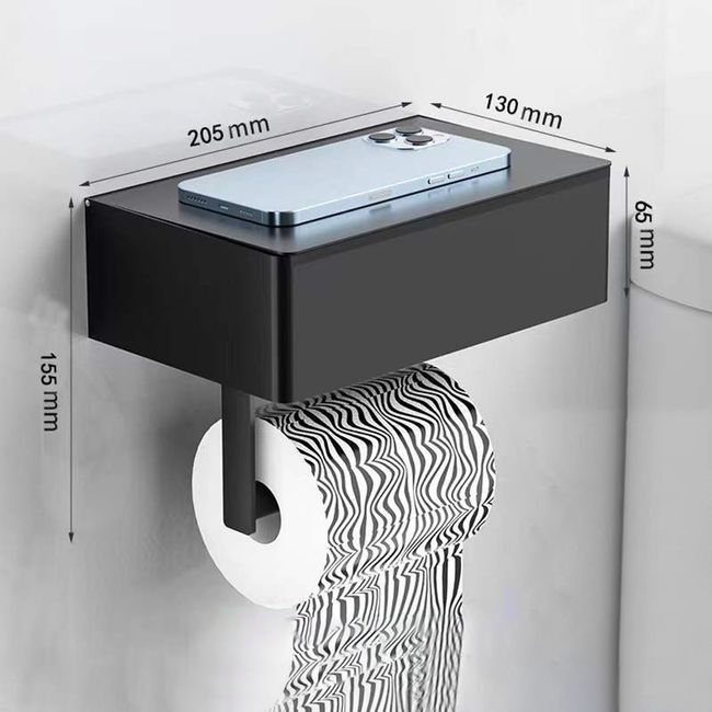 Toilet Paper Holder with Flushable Wet Wipes Dispenser & Storage