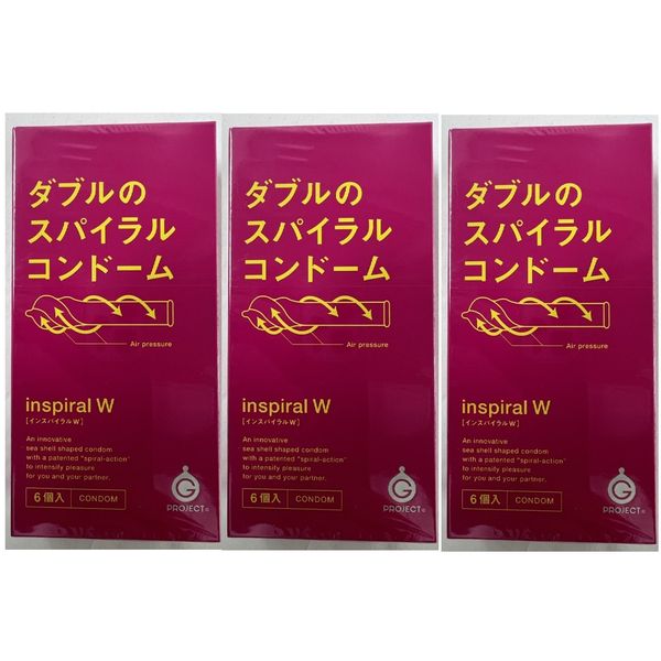 x 3 box set Mail shipping included G PROJECT Inspiral W 6 pieces Natural rubber latex condom ・Skin ・Birth plan ・Contraceptive (4582593592262)