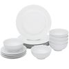 18-Piece Kitchen Dinnerware Set Service for 6 Include Bowls and Dishes White