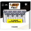 BIC Flex 5 Titanium-Coated Disposable Razors for Men - 9 Count - Precision Shavi
