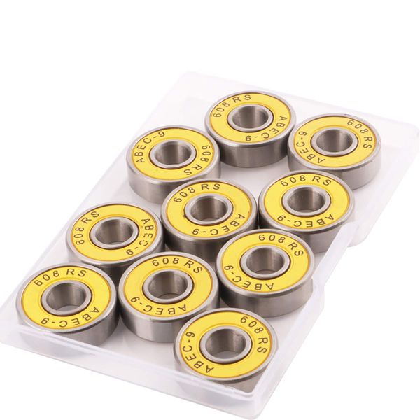 CESFONJER 10 Piece Bearing Skateboard Bearing Longboard Roller Skate Bearing | Scooter 608 Bearings-ABEC-9, Stunt Scooter/Inline Skate Bearings, Double Shielded