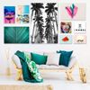 Teal Black Red Framed Abstract Canvas Wall Art Large Picture Prints