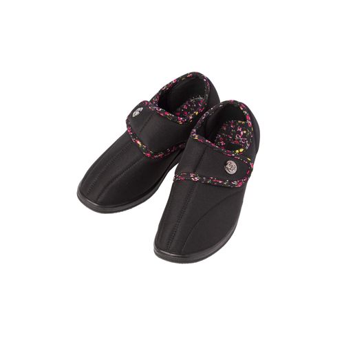 Y's factory Nursing Care Shoes, Rehabilitation Shoes, Women's, Men's, Lightweight, Elderly, Velcro, Indoor/Outdoor, Soft, Rehabilitation Walking, Women's Black Floral Print