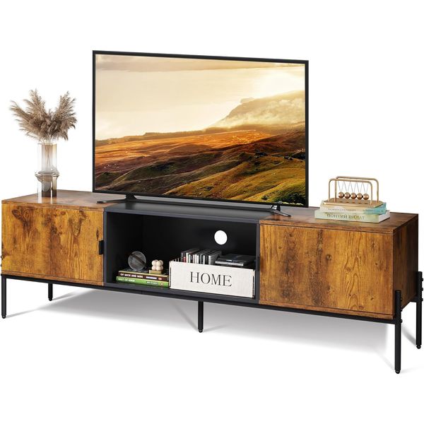 Modern TV Stand for 65 Inch TV, Mid Century Entainment Center with Storage, TV C
