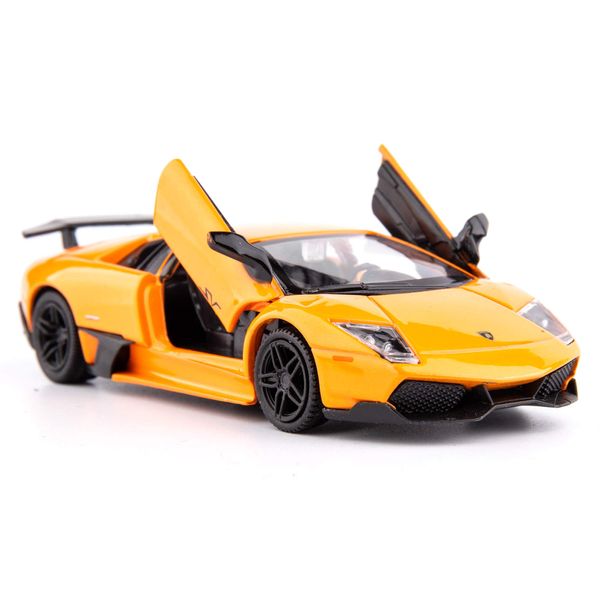 TGRCM-CZ 1/36 Scale Murcielago Casting Car Model, Zinc Alloy Toy Car for Kids, Pull Back Vehicles Toy Car for Toddlers Kids Boys Girls Gift (Orange)