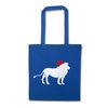 Flox Creative Blue Tote Bag Gold Lion Santa