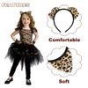 VIKSAUN 4 Pcs Soft Fabric Headband Set, Alice Cat Ears, Leopard Print, Cow, Tiger Stripes Hair Hoops for Cosplay, Anime, Holiday Events, Fancy Dress, Dance Recitals,Mardi Gras Halloween (4 Pcs)