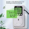 Digital Day-Night Thermostat, 15A Day-Night Temperature Controller, Support Heating/Cooling Mode, Clock Function, ℃/℉ Plug-in Outlet Timer Thermostat with LCD Screen Backlight Function 110V