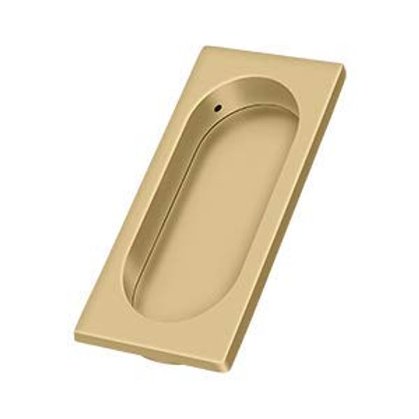 Deltana FP4134U4 3-7/8" Height X 1-5/8" Width Pocket Door Large Flush Pull Brushed Brass