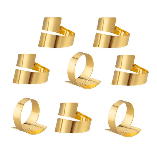 Feyarl 8 Pcs Napkin Rings Metal Napkin Holders Gold Napkin Ring Set for Christmas Wedding Party Banquet Dinner Table Decor (Gold)