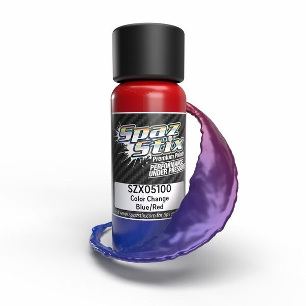 SPAZ STIX BLUE / RED COLOR CHANGING AIRBRUSH PAINT 2 OZ SZX05100