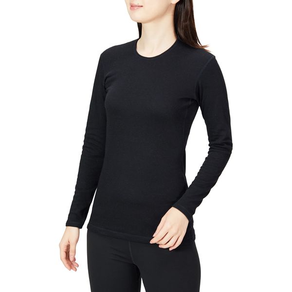 Mizuno Women's Thermal Inner, Breath Thermo Underwear, Thick, For Active Crew Neck, Long Sleeve Shirt, Black (Old Model)