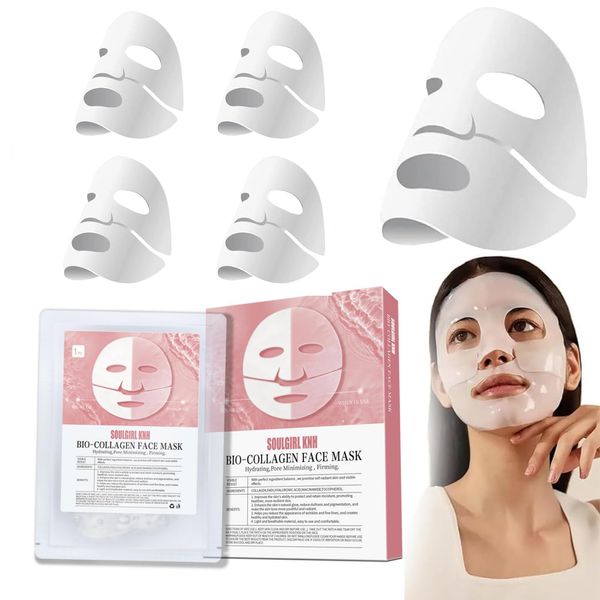 Korean Bio-Collagen Real Deep Mask, Hydrating Collagen Mask Overnight, Anti-aging Kollagen Gesichtsmaske, Collagen Reverse Film Volume Peel off Mask,Lösliche Kollagen-Ergänzungsfolie Gesichtsmaske (8)