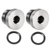 sourcing map Stainless Steel Inner Hex Head M18x1.5 Pipe Fitting Plug with Seal Ring for Terminate Pipe Ends 2Pcs