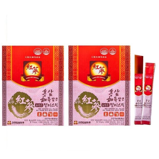 Korean Red Ginseng 6 Years Old Jelly Stick 15g x 60sticks Korean Food