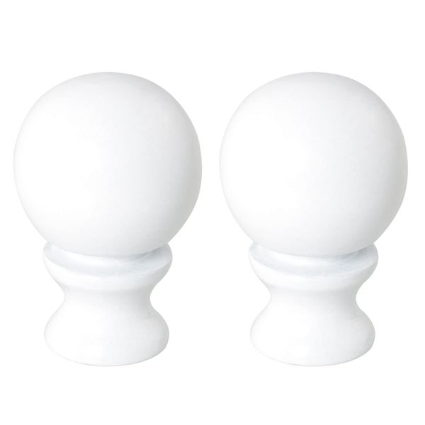 DGBRSM 2pcs 1-1/2 Inch Lamp Finial Oil Rubbed White Steel Ball Knob Lamp Shade Finial Lamp Shades Finials Cap Knob Lamp Decoration for Lamp Harp Holder