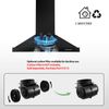 24in Wall Mount Kitchen Range Hood Ducted/Ductless 450CFM 3Speed Vent LED new