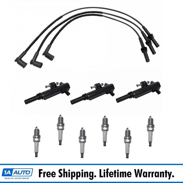 Ignition Coil Spark Plug & Wire Set Kit for Dodge Jeep Mitsubishi Ram New