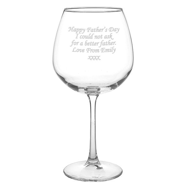 Personalised Engraved Large Wine Glass - For A Whole Bottle!