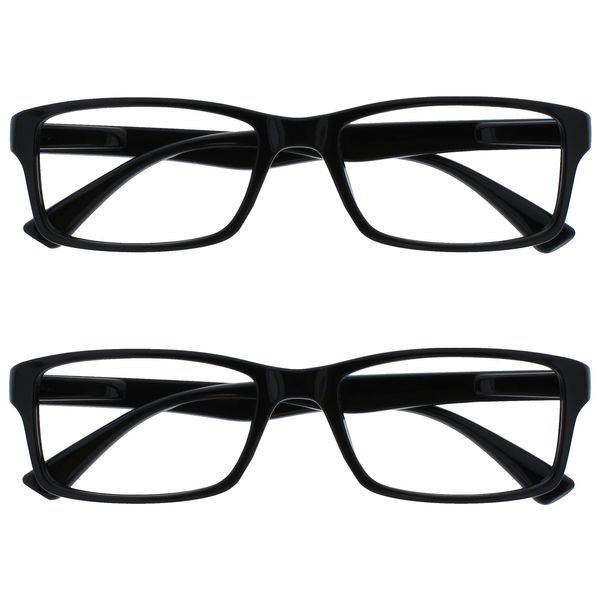 Die Lesebrille Unternehmen Schwarz Leser Wert 2er-Pack Designer Stil Herren Frauen RR92-1 +2,50