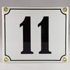 Enamel Sign House Number 11 Black and White "Handmade"