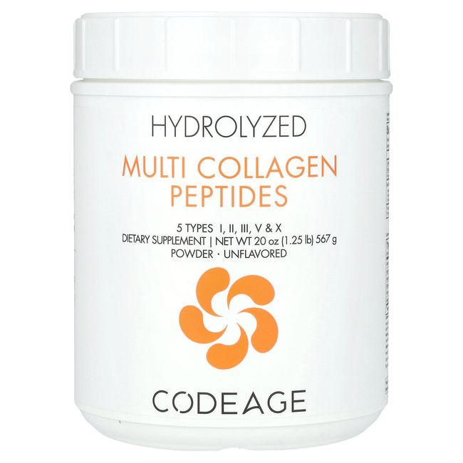 Hydrolyzed, Multi Collagen Peptides, 5 Types I, II, III, V, X, Powder,