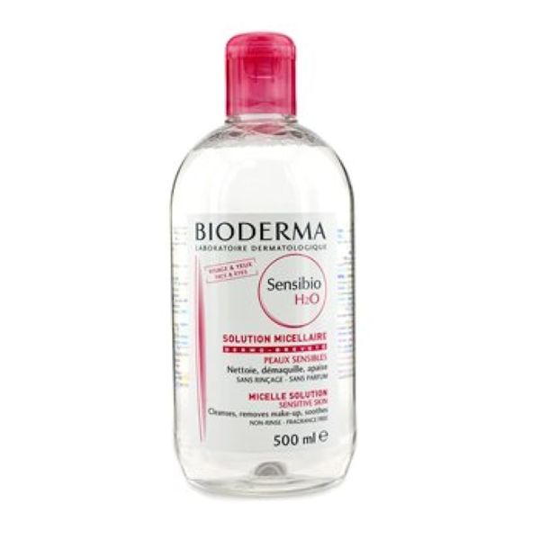 Bioderma Sensibio H2O Micellar Water - Soothing & Cleansing Make Up Remover for Face & Eyes, Suitable for Sensitive Skin, Removes Impurities & Pollution - 500ML