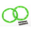 Traxxas 5664 Sidewall protector, beadlock-style (green) (2)/ 2.5x8mm CS (24)