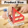 Multi Angle Measuring Ruler, 45°/90° Aluminum Alloy Woodworking Angle Ruler, Miter Triangle Ruler Sturdy Square Protractor, Angle Measuring Tool, High Precision Layout Measuring Tool
