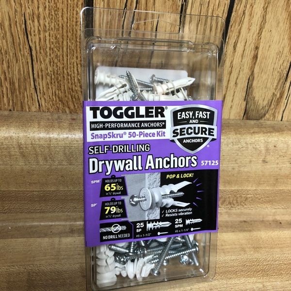 Toggler SnapSkru Drywall Anchor 50 Piece Kit 57125 Brand New