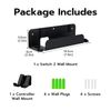 Mcbazel NS Switch 2 Wall Mount & Shelf Bracket, Metal Switch 2 Mount with Ventilation, Joy Con Controllers Hooks & Screw Kit (Black)