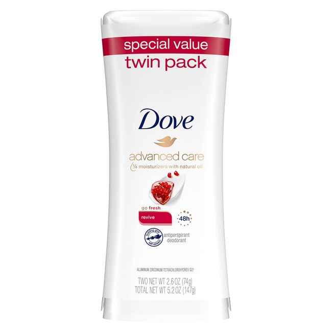 Dove Advanced Care Antiperspirant Deodorant Stick for Women Revive for 48 Hour Protection And Soft And Comfortable Underarms 2.6 oz (Pack of 12)