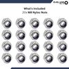 M8 Nyloc Steel Nuts, 8mm Self Locking Nuts with Nylon Inserts (20 Pack) Evelyne