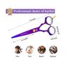 5.5 inch Purple Hair Cutting Scissors Set with Razor, Leather Scissors Case, ...